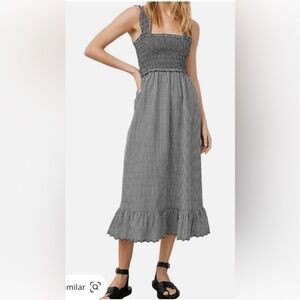 Rails Medium Rumi Black Gingham Midi Dress